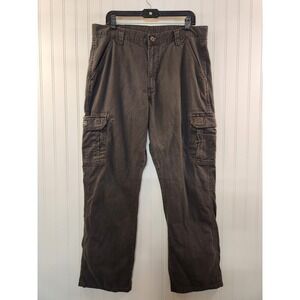 Wrangler Original Men Cargo Utility Pants 36x32 Dark Gray Cotton Twill Workwear